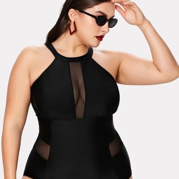 SHEIN Other - 💥PLUS MESH PANEL HIGH NECK ONE PIECE SWIMSUIT💥